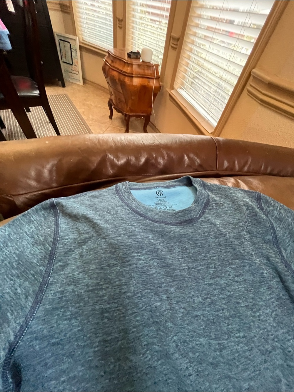 Men's Heathered Blue Crewneck Pullover with bottoms